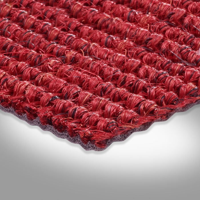 Mara Sisal mit Latexrücken - rot - melliert 018